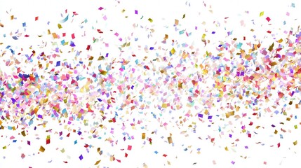 Confetti rain isolated on white background