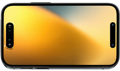 Phone with dual camera arrays, gold & blurred background