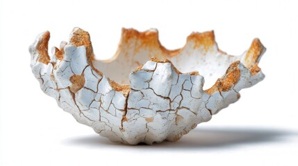 Obraz premium Cracked shell fragment isolated on white background