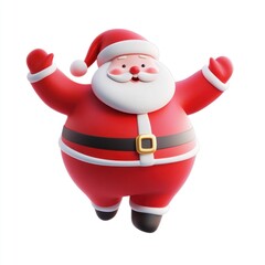 Obraz premium Christmas chubby Santa dancing illustration christmas santa.