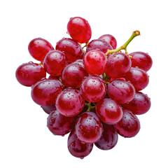 Fototapeta premium A cluster of ripe red grapes isolated on transparent background