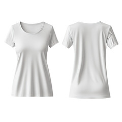 White t-shirt, front and back view, blank apparel mockup