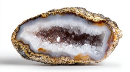 Crystal geode isolated on white background