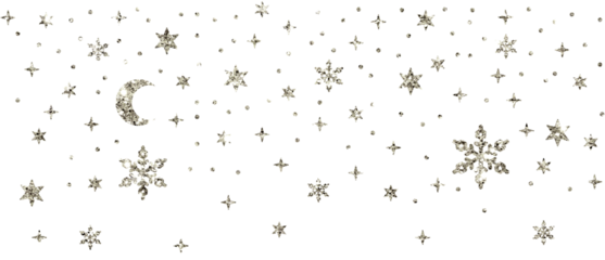 Christmas silver glitter stars snowflakes line corner border header confetti decoration