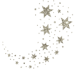 Christmas silver glitter stars line comet curve confetti decoration