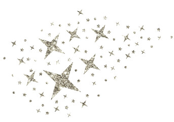 Christmas silver glitter stars line comet confetti decoration © BombdesigN