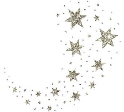 Christmas silver glitter stars line comet curve confetti decoration