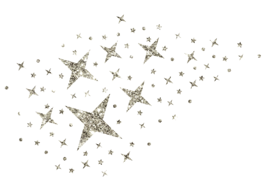 Christmas silver glitter stars line comet confetti decoration