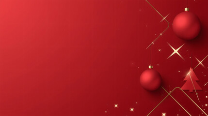 Modern Red & Gold Minimal Christmas Background – Elegant Festive Abstract Design