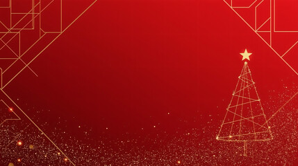 Modern Red & Gold Minimal Christmas Background – Elegant Festive Abstract Design