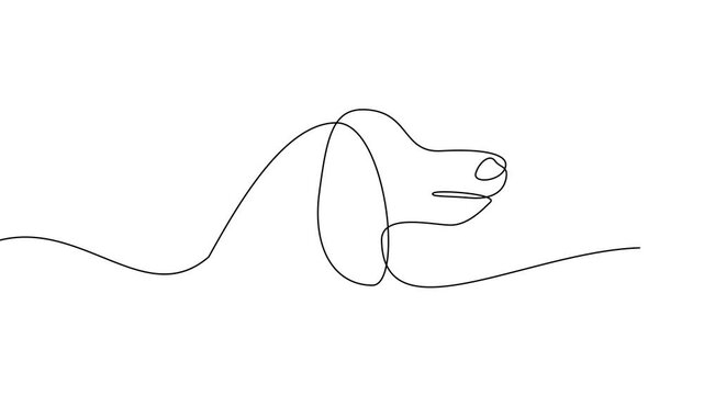 Dog Continuous Line Drawing Illustration