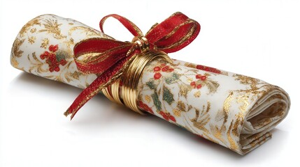 Festive napkin isolated on white background