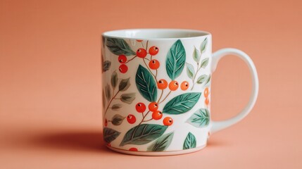 Festive mug isolated on white background