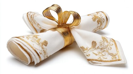 Festive napkin isolated on white background