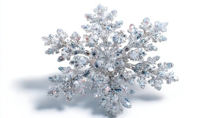 Festive snowflake sparkle isolated on white background