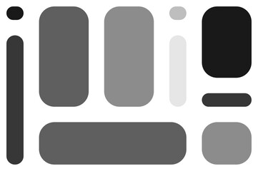 Abstract Grey Scale Rounded Rectangles Modern Art Graphic Illustration Design