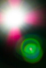 Sun flare on the black background
