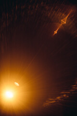 Abstract Natural Sun flare on the black