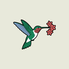 hummingbird and flower