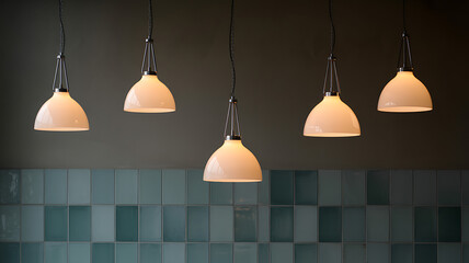 Vintage kerosene lantern glows warmly on a weathered brick windowsill at dusk