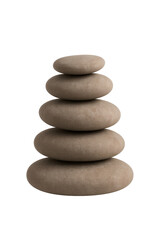 Stack of Spa Stones (Zen Pebbles) Isolated on Transparent Background