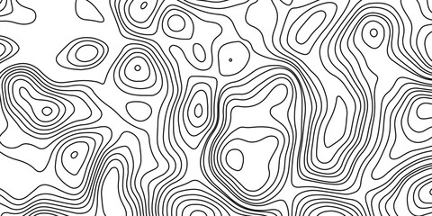 Fototapeta premium Abstract topographic contours map background. modern design with white background and black wave lines. Topo contour map design.