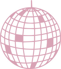 Disco ball hanging in a vibrant party setting