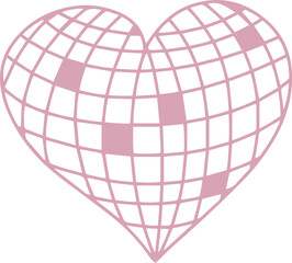 Heart-shaped disco ball design for party decorations and themes