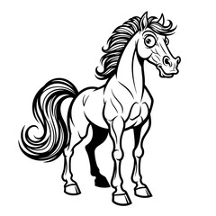 Stylized horse silhouette with detailed mane and expressive eyes  