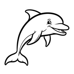 Fototapeta premium Happy dolphin jumping in ocean illustration with a simple design 