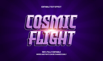 cosmic flight editable text effect for titles and promotion