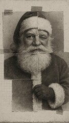 Fototapeta premium Vintage Santa Claus collage art mobile wallpaper