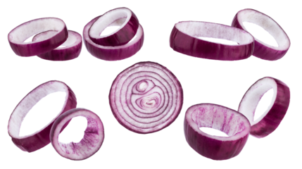 sliced red onion rings offering a vibrant culinary accent, perfect for adding zest and color to salads, burgers, and gourmet dishes