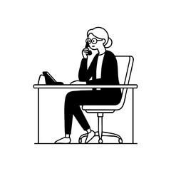 A receptionist sitting at a desk answering the phone, illustrating customer service, communication, and professional office work.