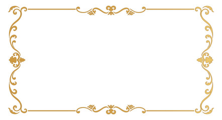 Luxurious gold frame, rococo, vintage elements