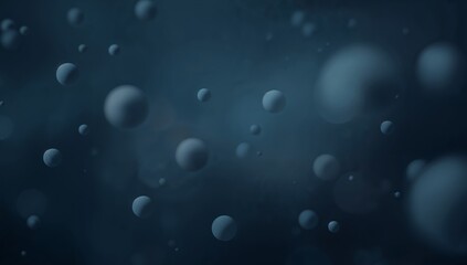 Floating Spheres. An Abstract Composition of Rounded Forms in Dark Blue Hue.