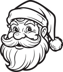 Joyful Santa Claus face with jolly smile and twinkling eyes, perfect for holiday marketing and festive designs