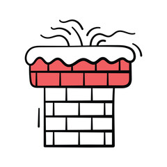 Here is a modern doodle icon of chimney, ready to use vector