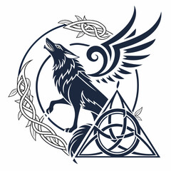 Beast spirit symbol on white background