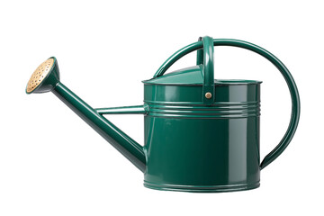 Green Metal Watering Can isolated on a transparent background