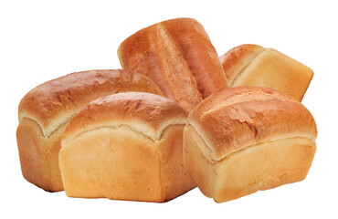 freshly baked bread loaves piled high, showcasing golden crusts and soft textures, perfect for breakfast spreads and gourmet sandwiches