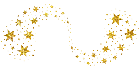 Christmas gold glitter stars snowflake line curve comet confetti decoration