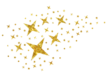 Christmas gold glitter stars snowflake line curve comet confetti decoration