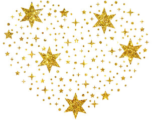 Christmas gold glitter stars snowflake heart shape confetti decoration