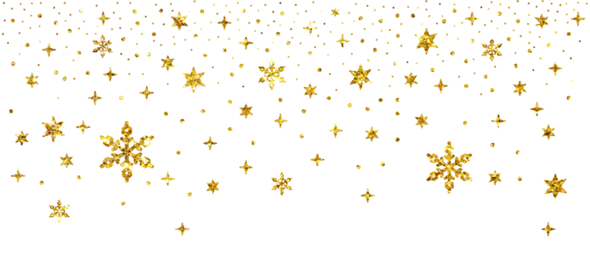 Christmas gold glitter stars snowflake header corner border confetti decoration - Powered by Adobe