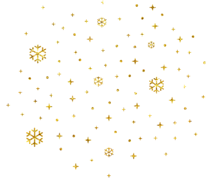 Christmas gold glitter stars snowflake circle confetti decoration