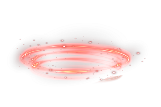 Glowing red circular frame with neon flare and smooth light trail. Abstract vector halo ideal for digital, tech, and futuristic artwork. - Powered by Adobe