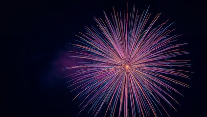 Luminous Bloom. An Abstract Display of Radiant Light in the Dark, Night Sky.