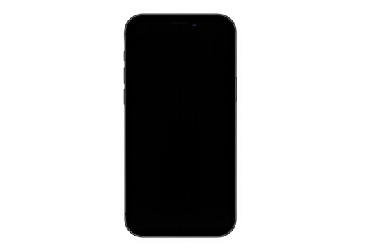 Modern smartphone with blank screen on transparent background - Powered by Adobe
