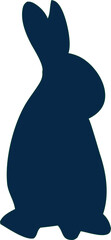 Naklejka premium Simple flat bunny silhouette vector. Use in kids apps, cartoons, or spring-themed designs.